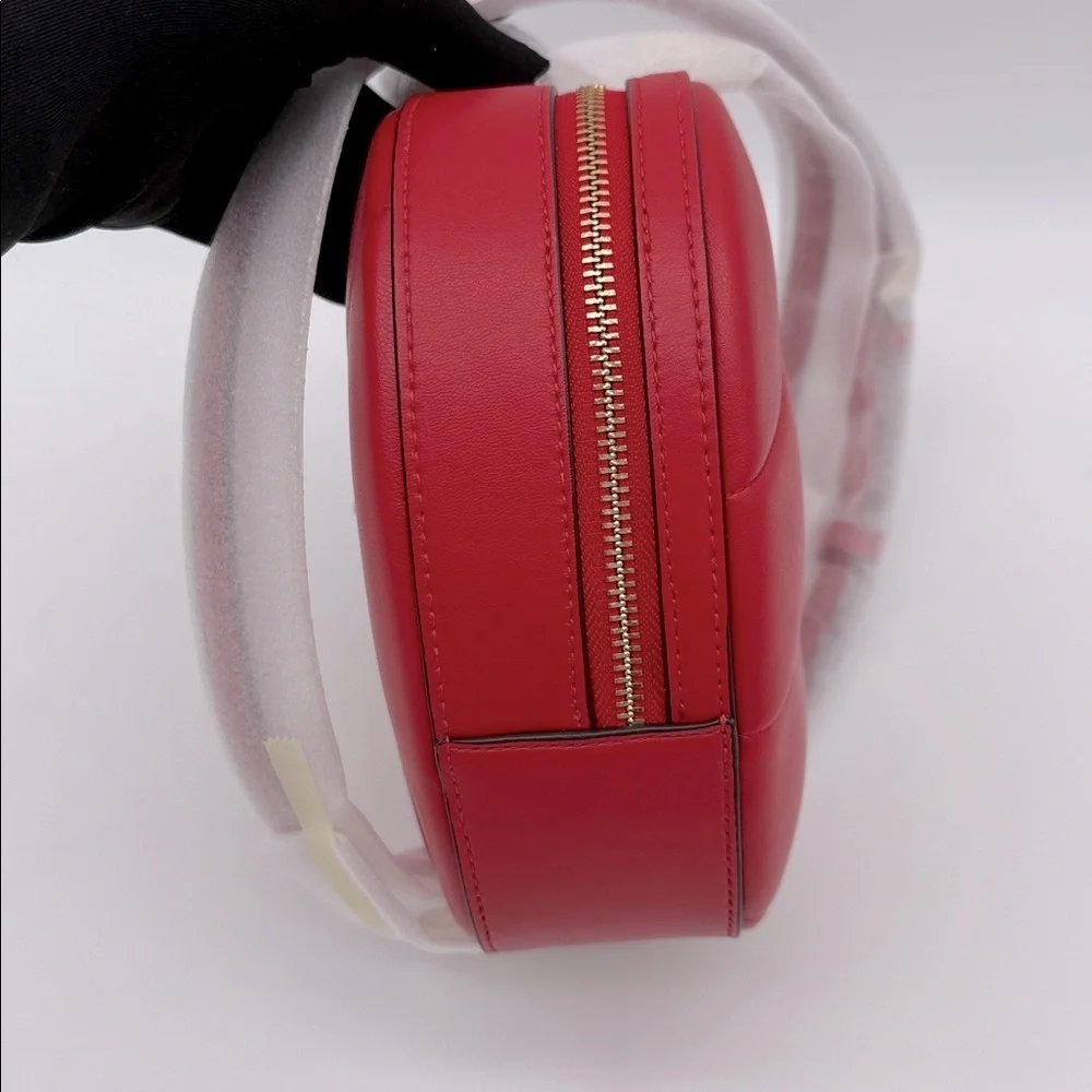 Kate Spade Love Shack Quilted 3D Heart Crossbody Ruby Red - Picture 4 of 16